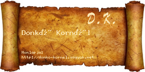Donkó Kornél névjegykártya